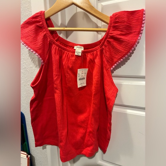 Crewcuts Pink Flutter Sleeve Top - Picture 3 of 5